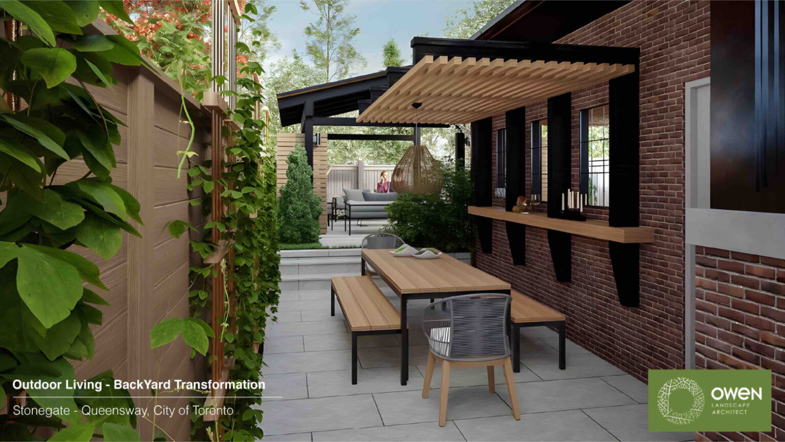 The 3D Rendering – A View of the Rear Yard Space