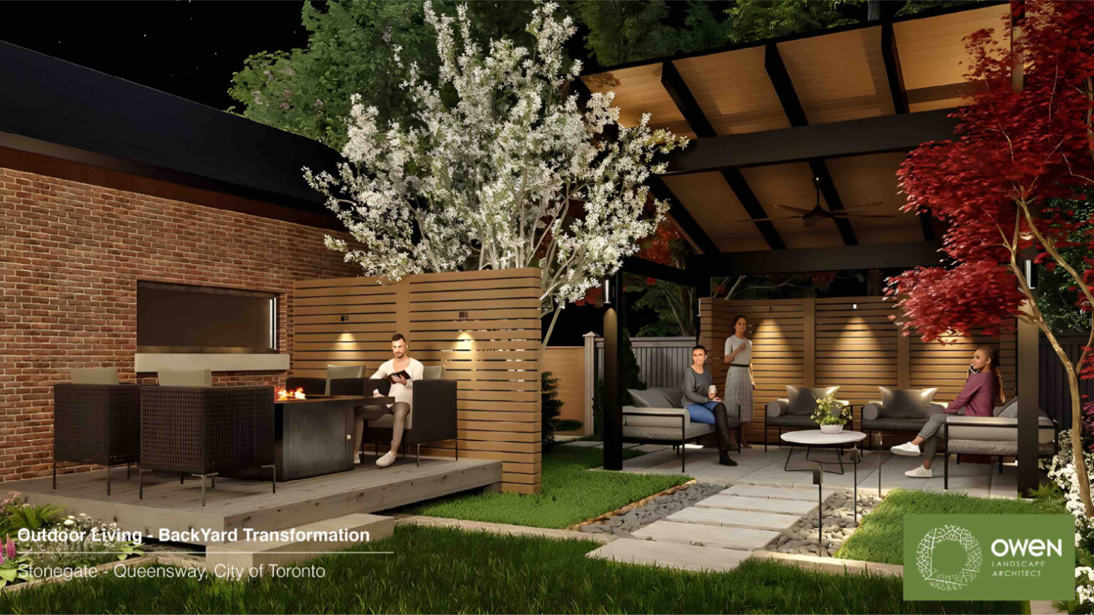 The 3D Rendering – A View of the Side Yard